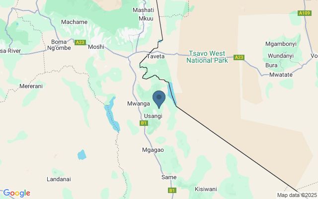 Kaart met locatie Kilimanjaro